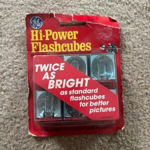 GE Hi-Power Flashcubes Twice As Bright Six Pack *New*